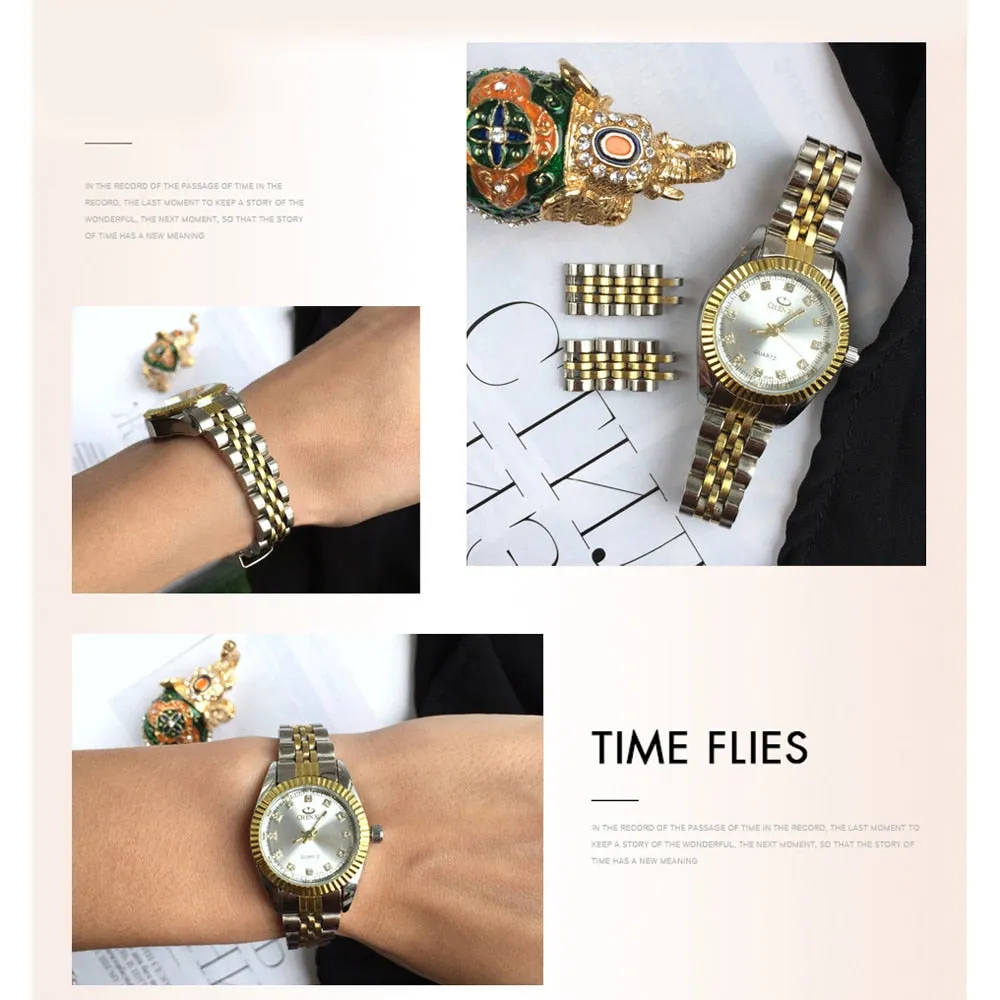 CHENXI Luxury Style Women Watch Stainless Steel Quartz Watches Waterproof Diamond Woman Wristwatch Fashion Elegant Ladies Clock