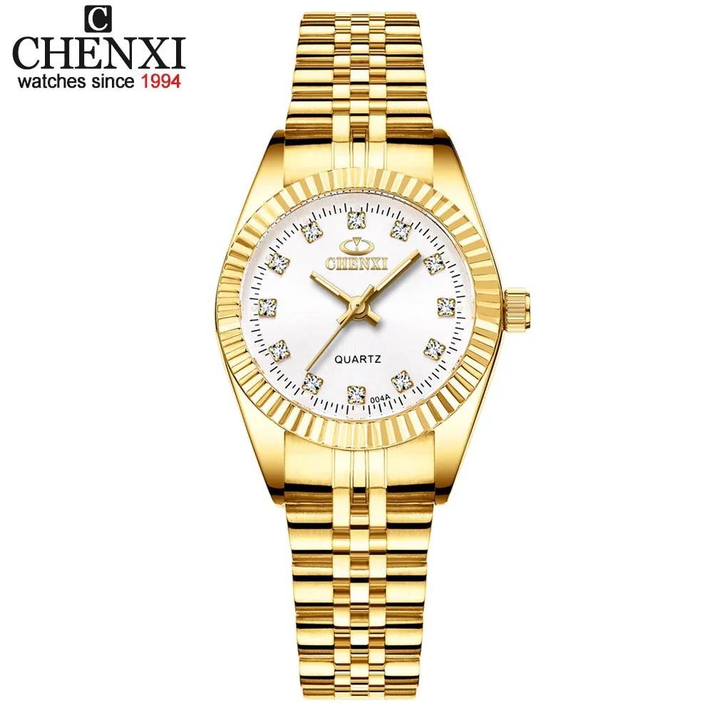 CHENXI Luxury Style Women Watch Stainless Steel Quartz Watches Waterproof Diamond Woman Wristwatch Fashion Elegant Ladies Clock