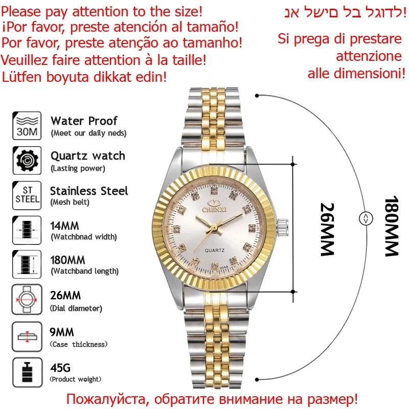 CHENXI Luxury Style Women Watch Stainless Steel Quartz Watches Waterproof Diamond Woman Wristwatch Fashion Elegant Ladies Clock