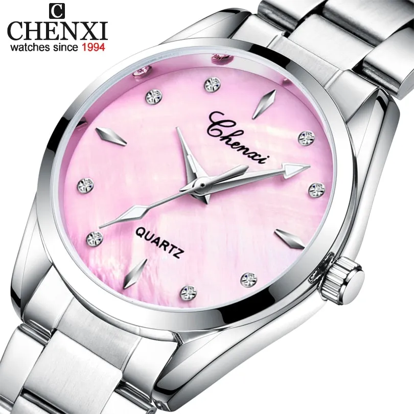 CHENXI Women Dress Watch Quartz Clock Ladies Watches 4 Colour Fashion shell Dial Elegant Women&#39;s Wrist Watches Relogio Feminino