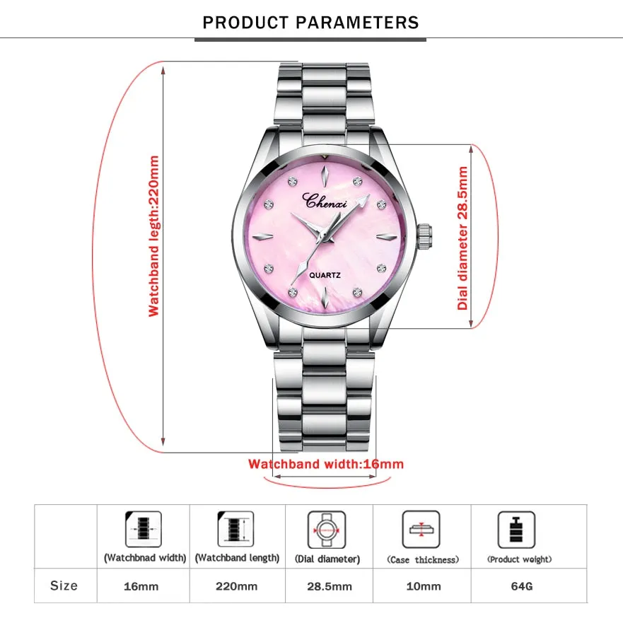 CHENXI Women Dress Watch Quartz Clock Ladies Watches 4 Colour Fashion shell Dial Elegant Women&#39;s Wrist Watches Relogio Feminino