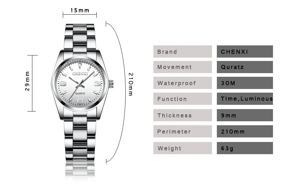 CHENXI Women Watches Ladies Fashion Luxury Brand Dress Wristwatches Quartz Analog Watch Clock for Woman Elegant Relogio Feminino