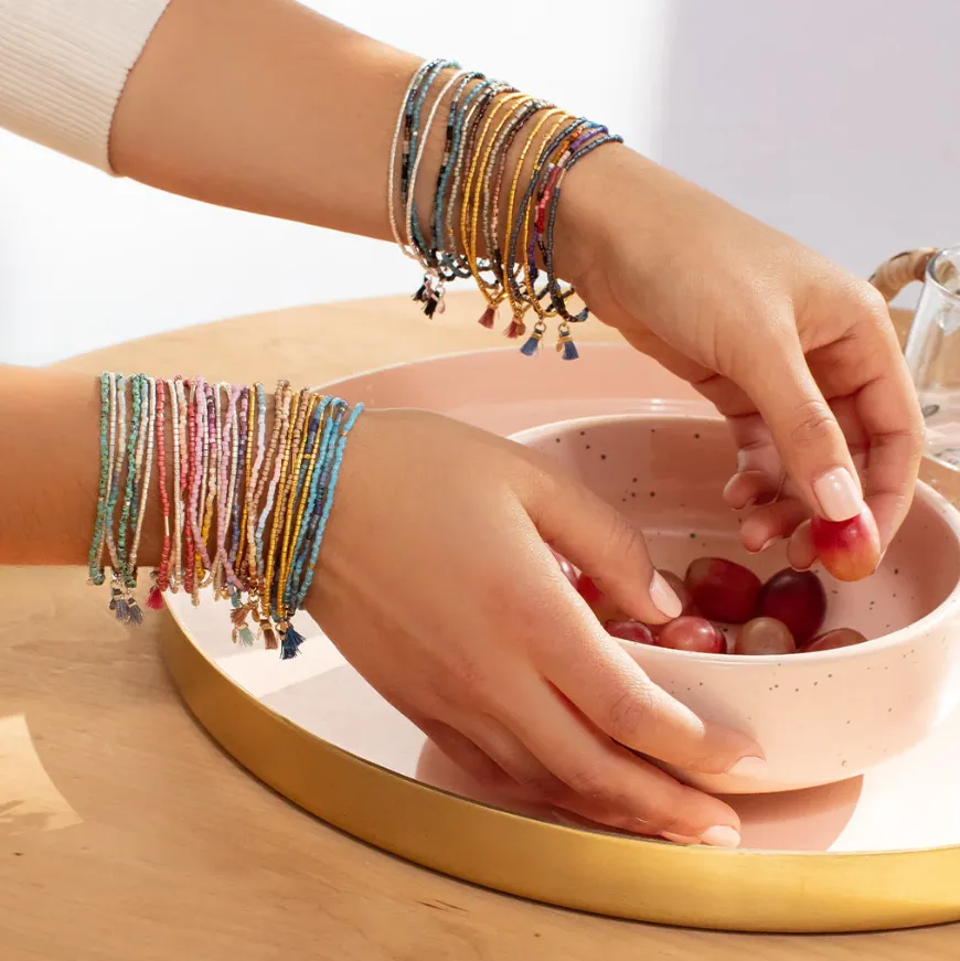 Chromacolor Miyuki Bracelet Trio - Blush Multi/Silver