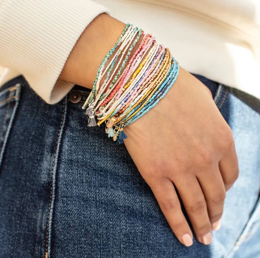 Chromacolor Miyuki Bracelet Trio - Blush Multi/Silver