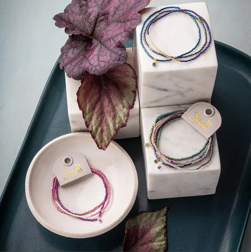 Chromacolor Miyuki Bracelet Trio - Blush Multi/Silver