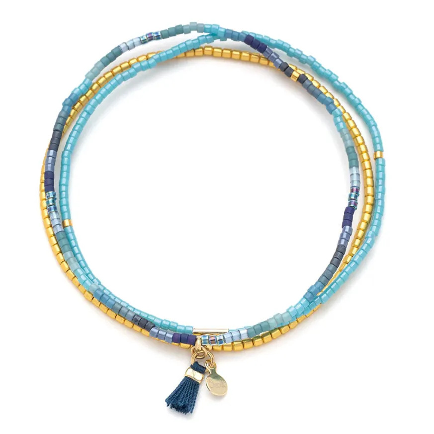 Chromacolor Miyuki Bracelet Trio - Cobalt Multi/Gold