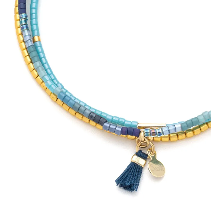Chromacolor Miyuki Bracelet Trio - Cobalt Multi/Gold
