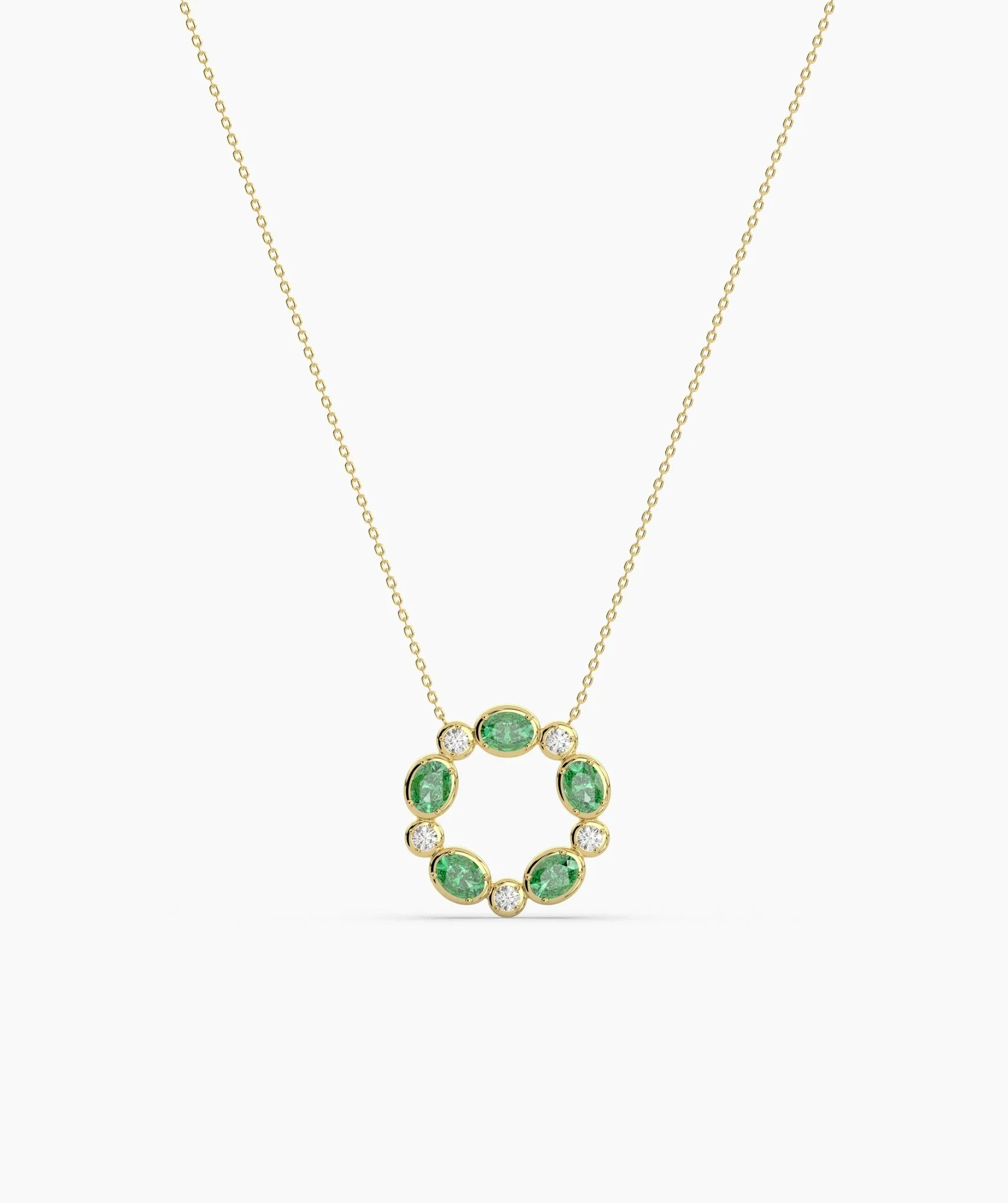 Circle Design 14K Gold Necklace