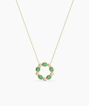 Circle Design 14K Gold Necklace