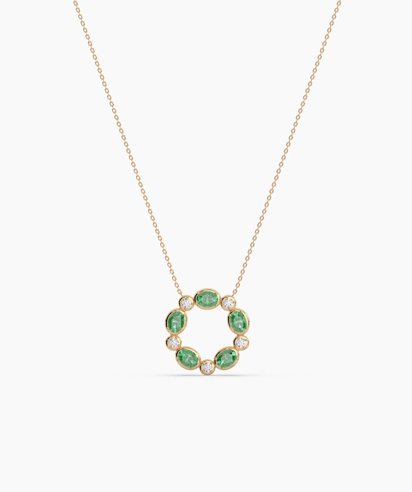 Circle Design 14K Gold Necklace
