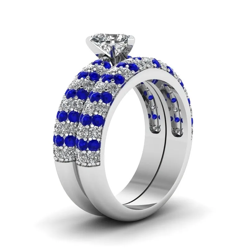 Classic Couple Rings Engagement Jewelry Heart Rings