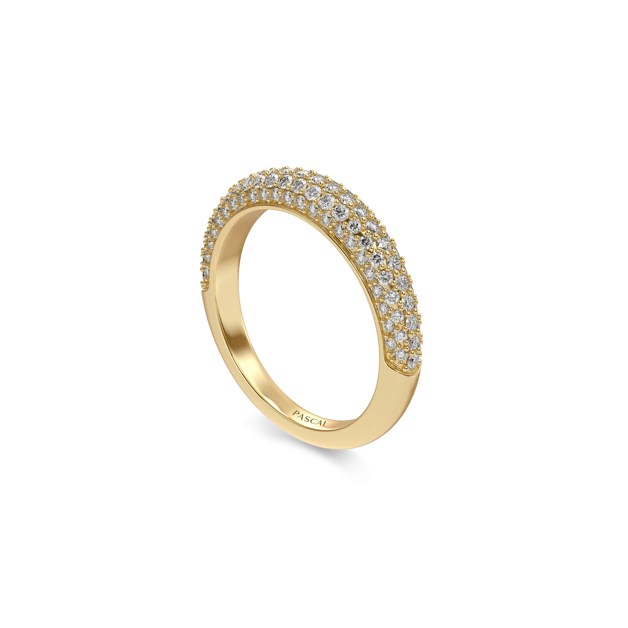 Classic Half Eternity Diamond Dome Ring
