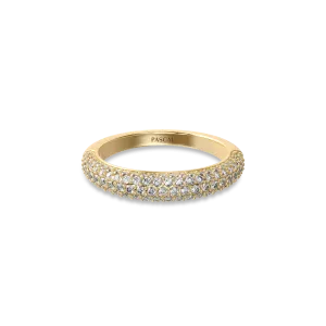 Classic Half Eternity Diamond Dome Ring