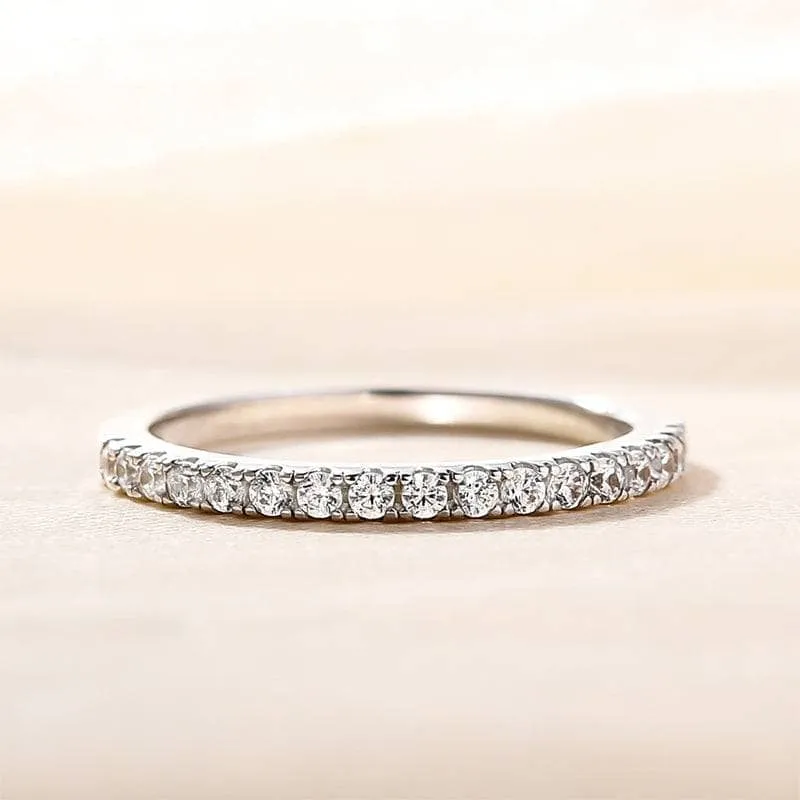 Classic Half Eternity Thin Women's Wedding Band