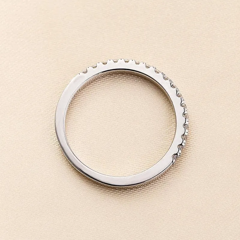 Classic Half Eternity Thin Women's Wedding Band