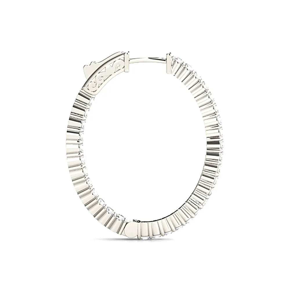Classic Inside-Out 2.00 ctw Diamond Hoop Earrings Shared Prong