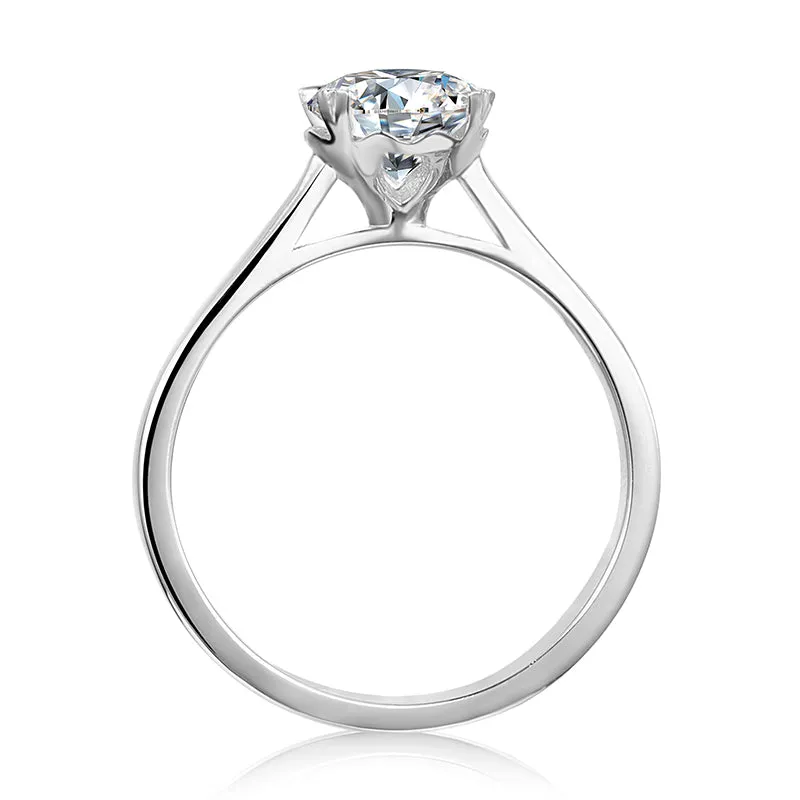 Classic Round Cut Moissanite Diamond Love Solitaire Rings
