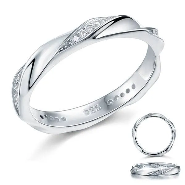 Classic Round Diamond Twisted Band