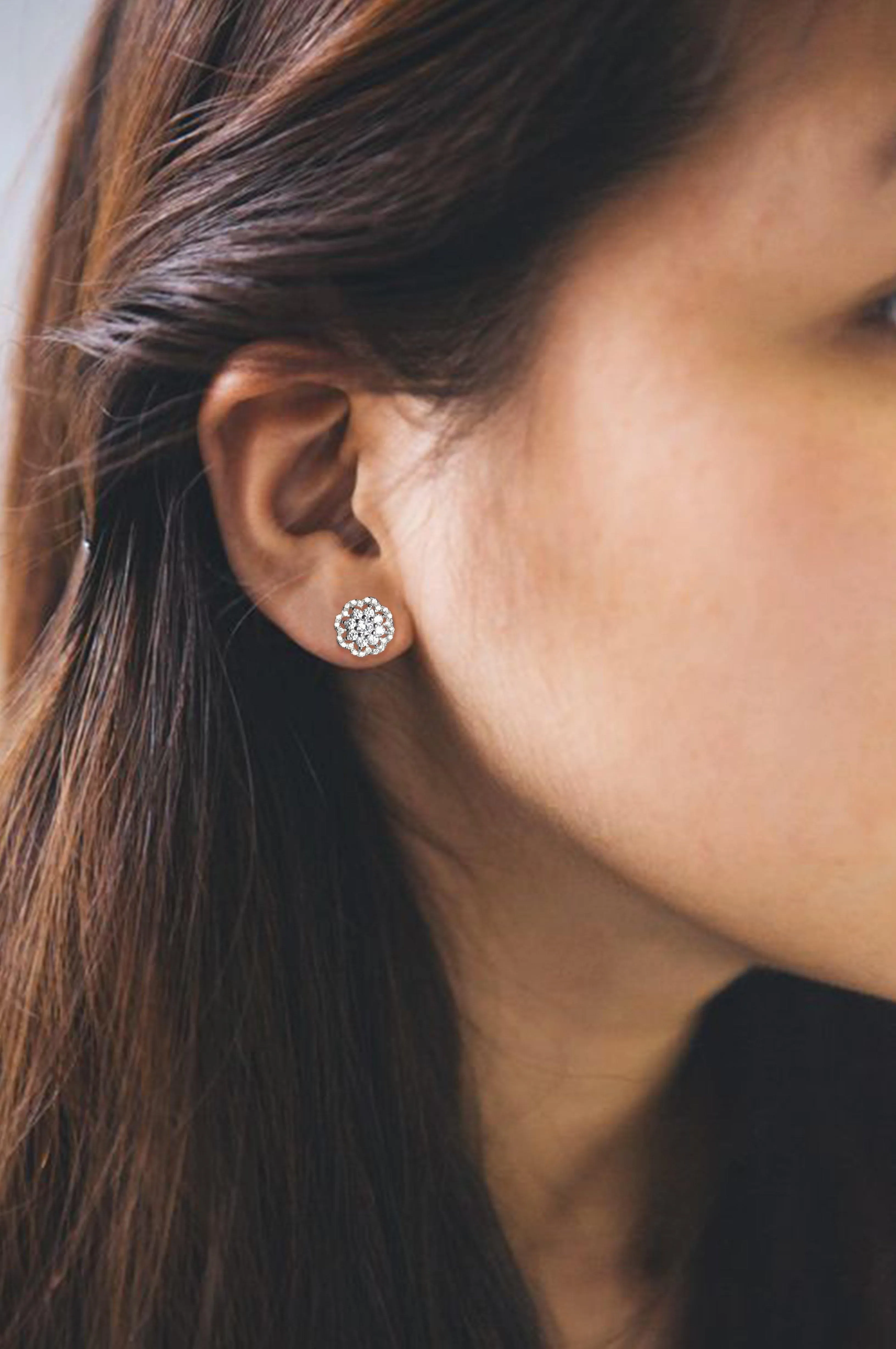 Classic Sparkle Splash Sterling Silver Earrings