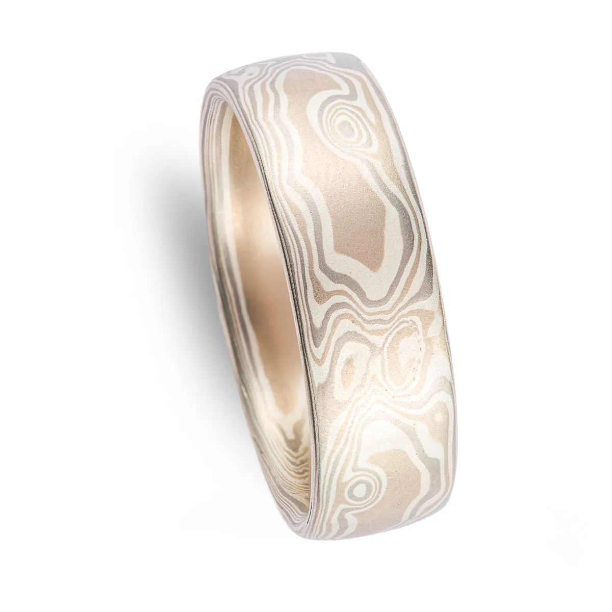 Classic Woodgrain Pattern Wedding Band in Smoke Palette