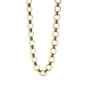 Cleopatra Grande Link Necklace, 16" 2" - Gold/Midnight
