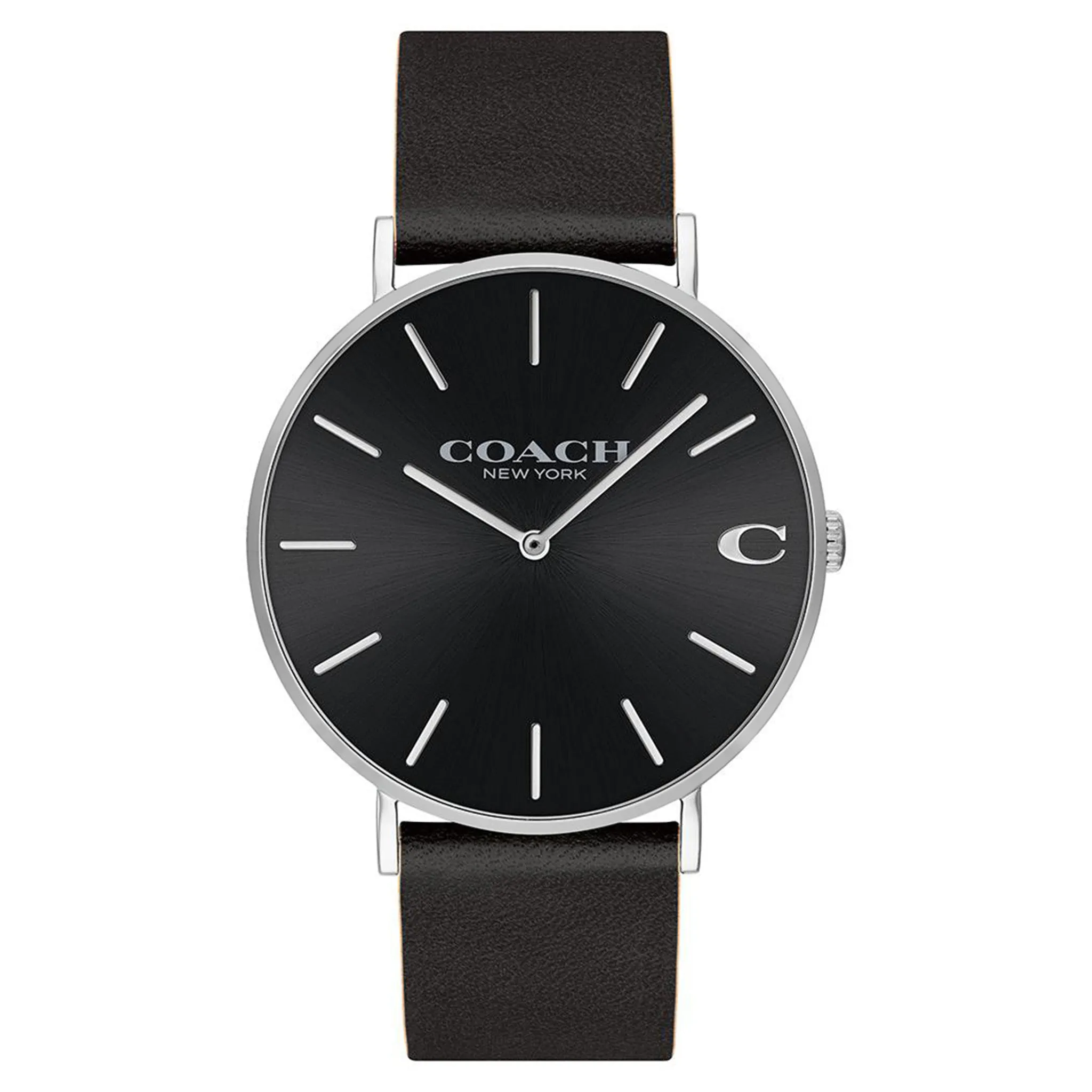 Coach Charles Black Leather Men's Watch - 14602149