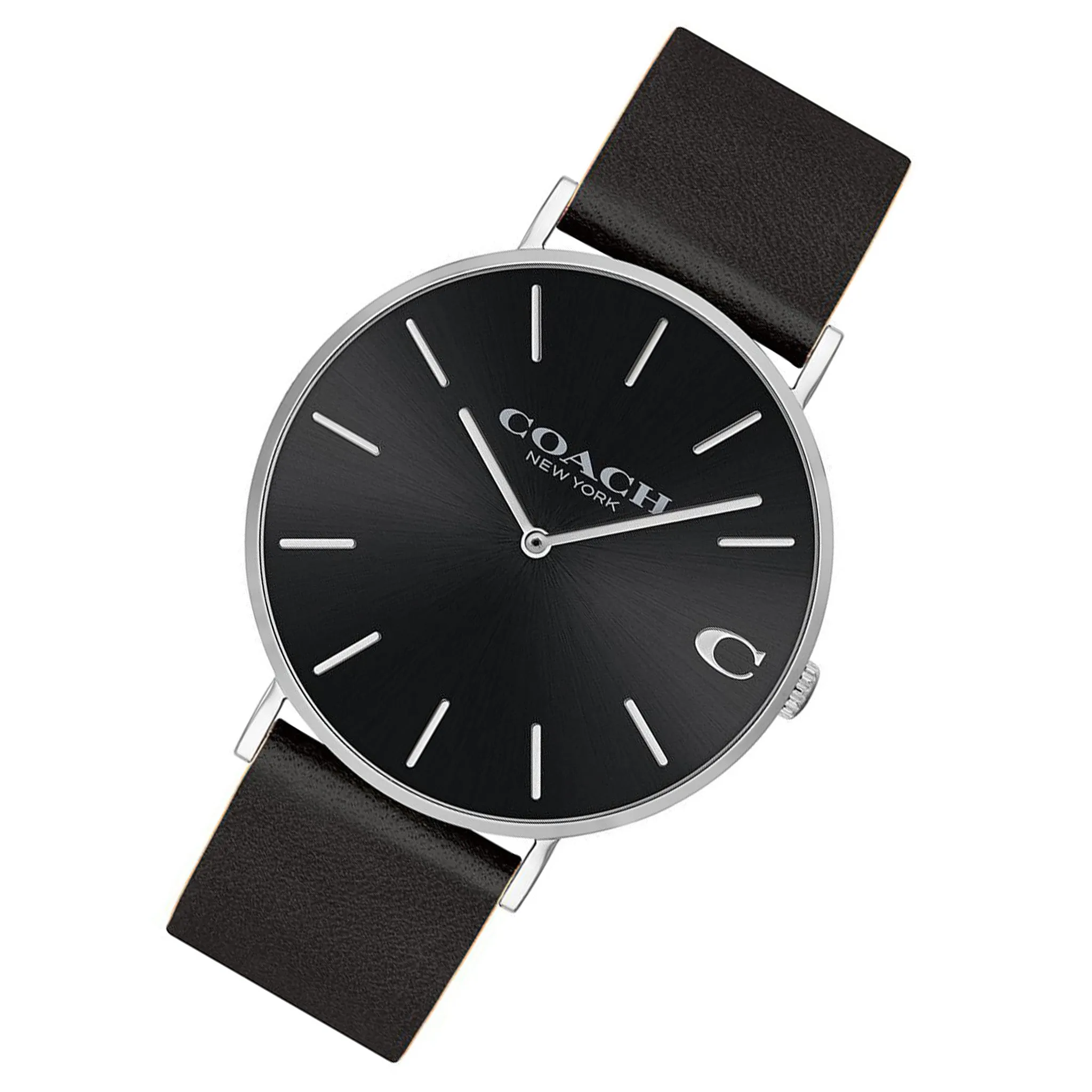 Coach Charles Black Leather Men's Watch - 14602149