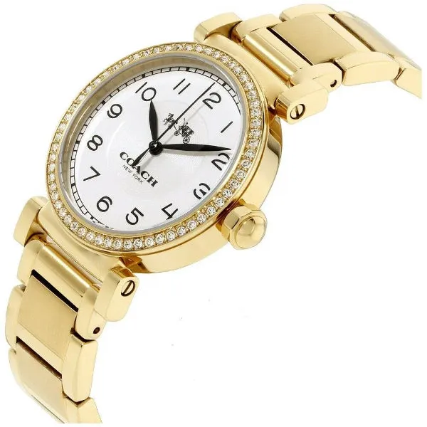 Coach Madison Gold Stainless Steel White Dial Quartz Watch for Ladies - 14502397