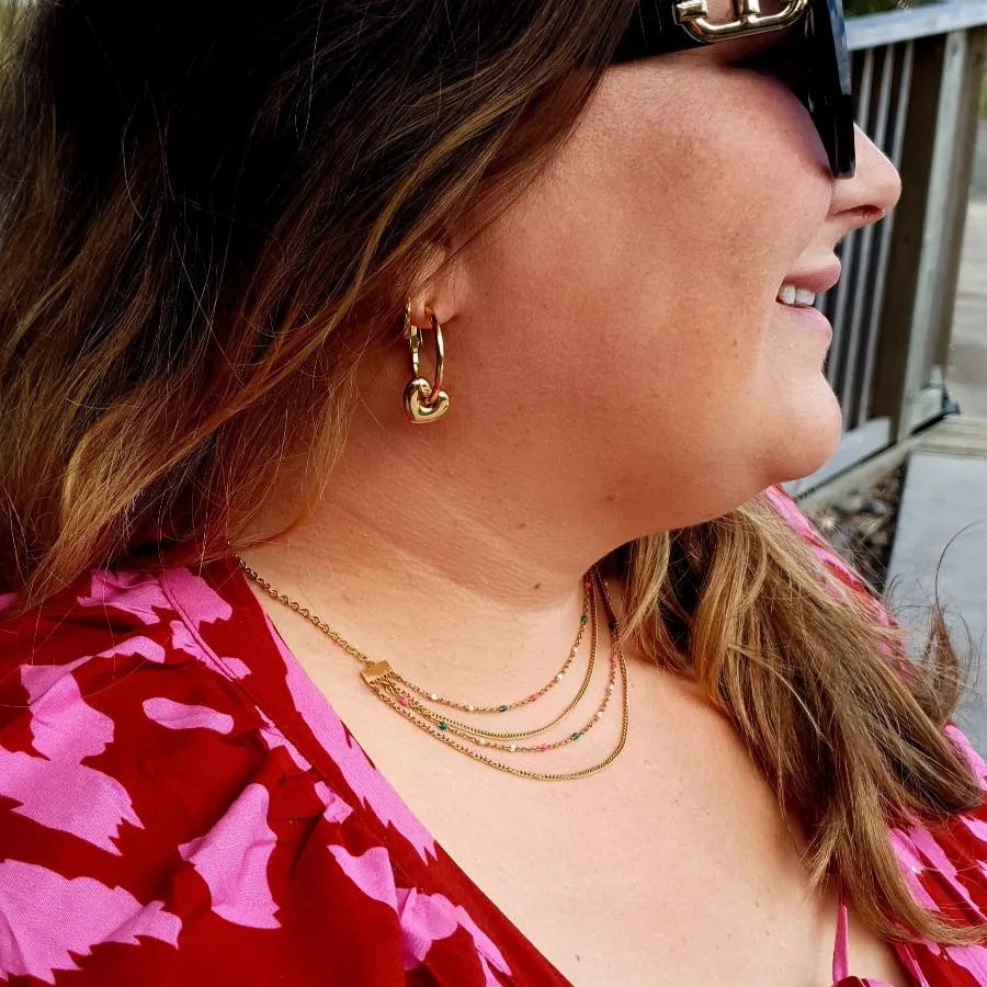 Colour Cascade Necklace - Gold