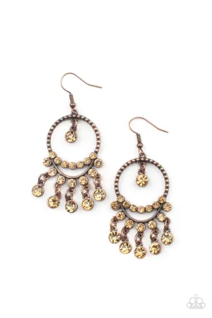 Cosmic Chandeliers - Copper (Topaz Rhinestone) Earring