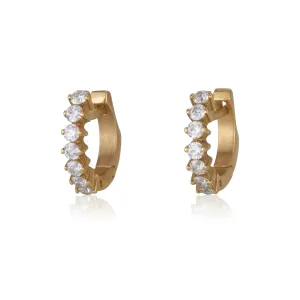 Cosmopolitan studded hoop diamond pave earrings