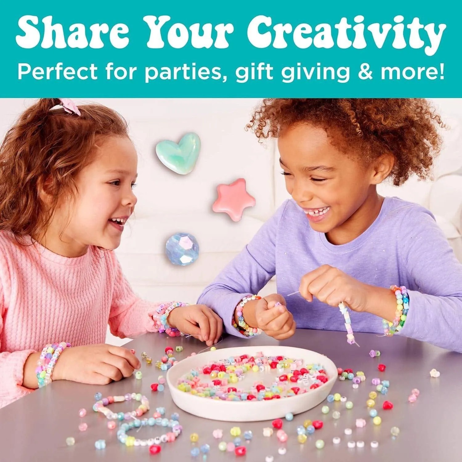 Creatology Unicorn Charm Beads DIY Jewelry Making Kit for Girls with Portable Travel Jar