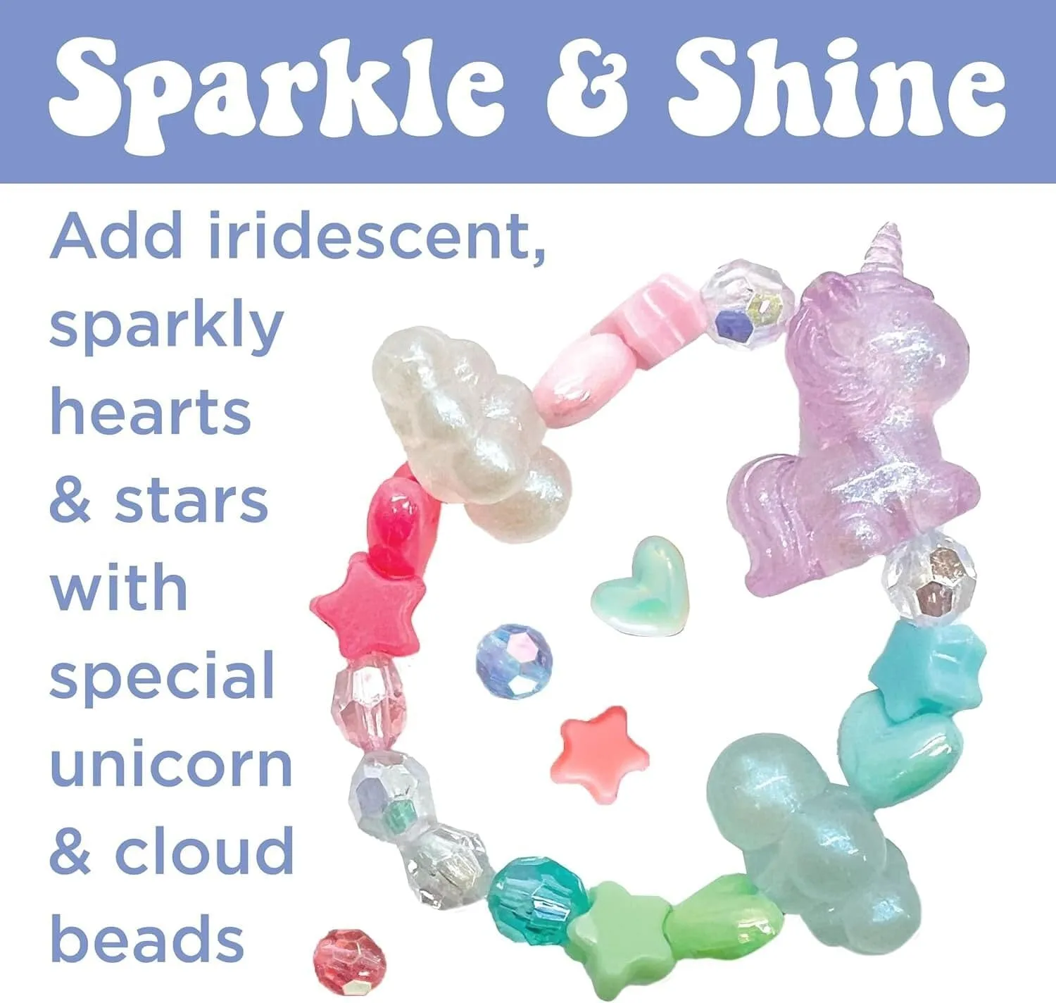 Creatology Unicorn Charm Beads DIY Jewelry Making Kit for Girls with Portable Travel Jar