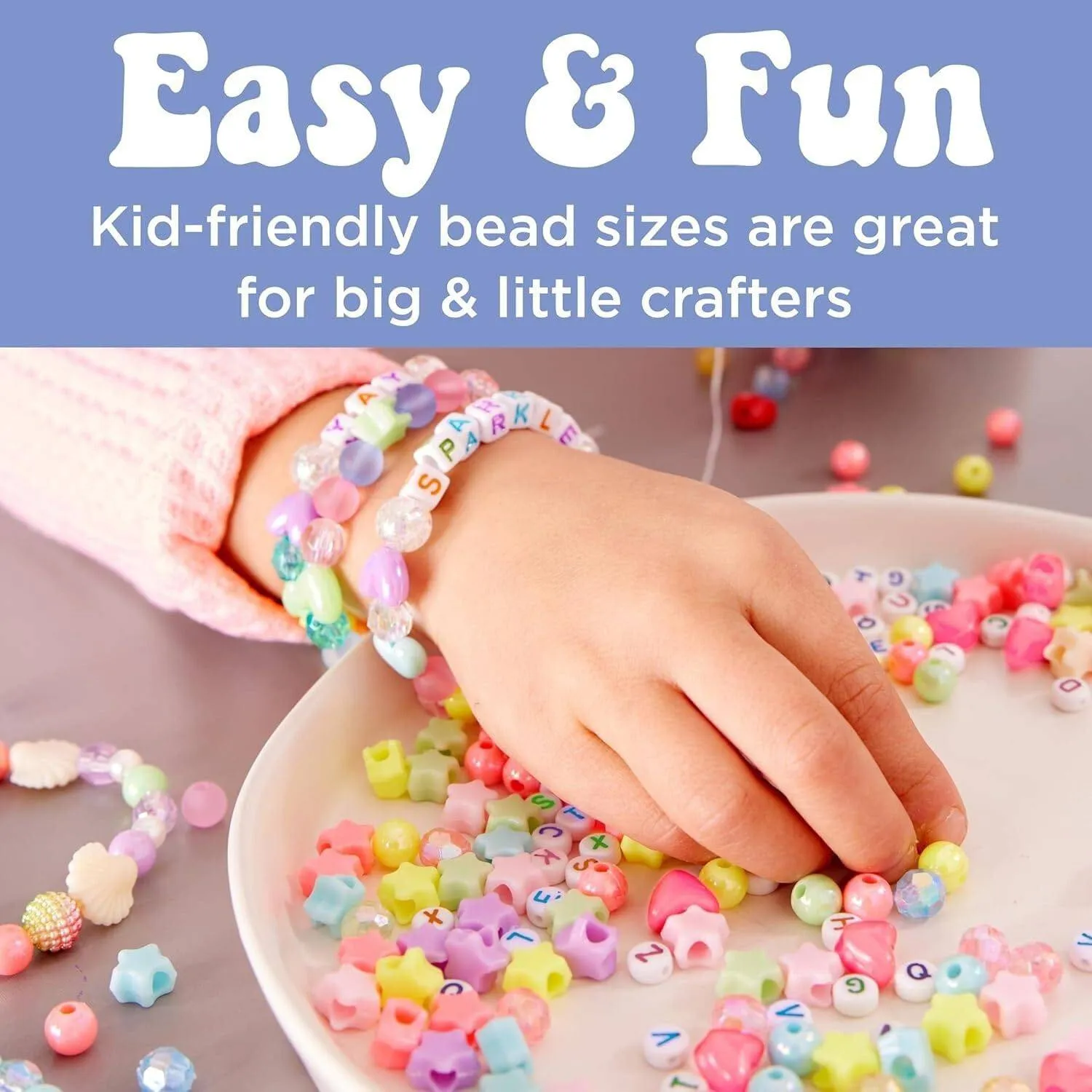 Creatology Unicorn Charm Beads DIY Jewelry Making Kit for Girls with Portable Travel Jar