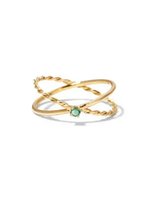 Crisscross Gem Ring