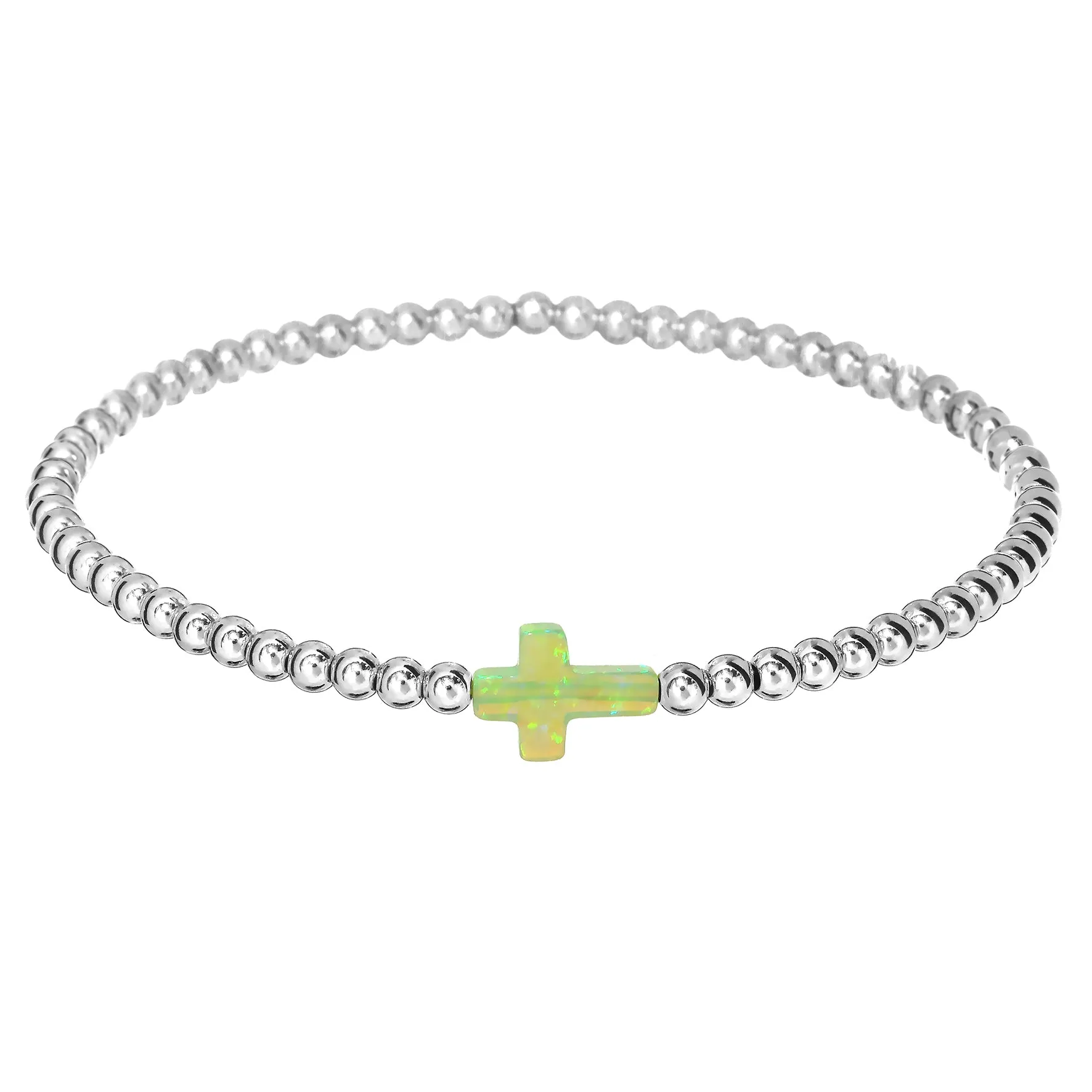 CROSS | Opal Charm and 14K Gold Filled Beads Bracelet