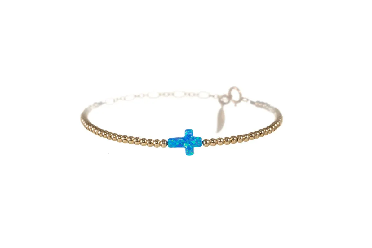 CROSS | Opal Charm and 14K Gold Filled Beads Bracelet