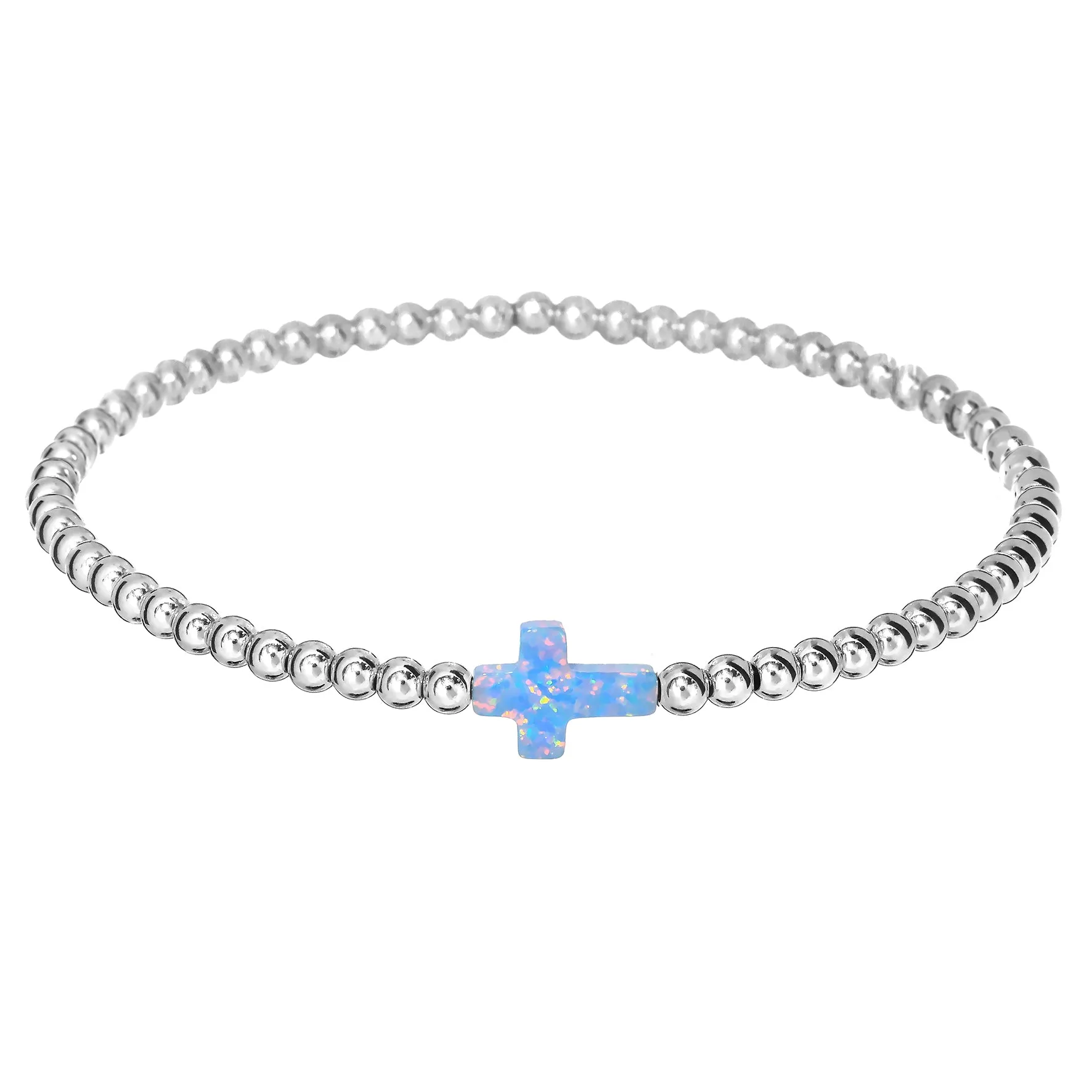 CROSS | Opal Charm and 14K Gold Filled Beads Bracelet