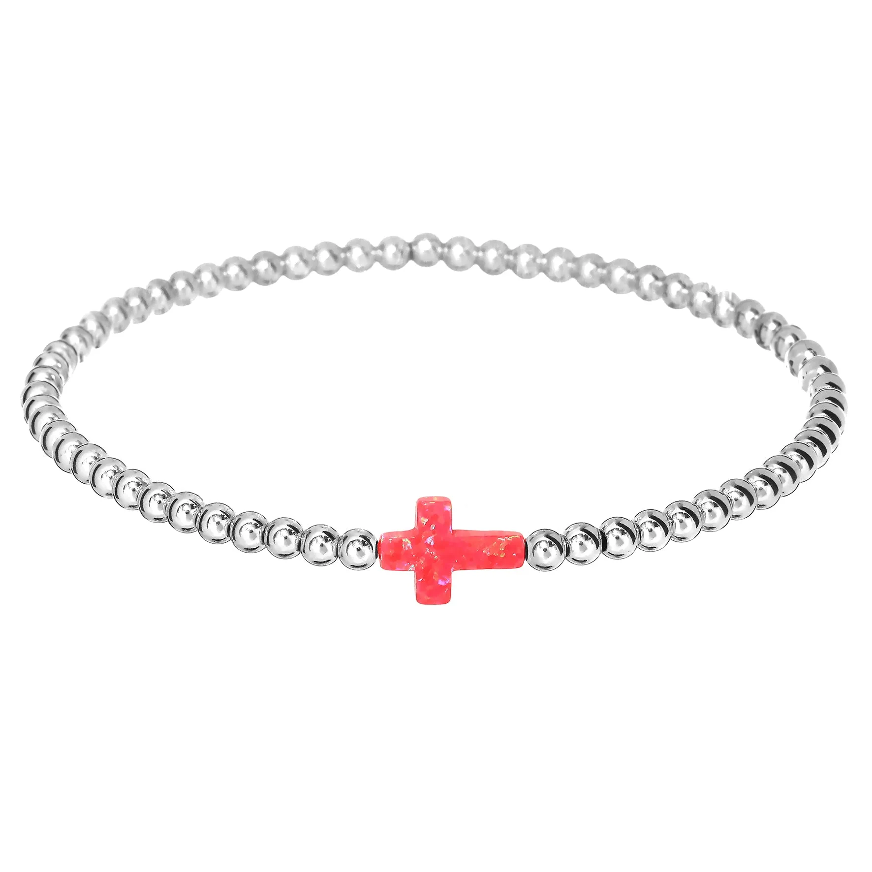 CROSS | Opal Charm and 14K Gold Filled Beads Bracelet