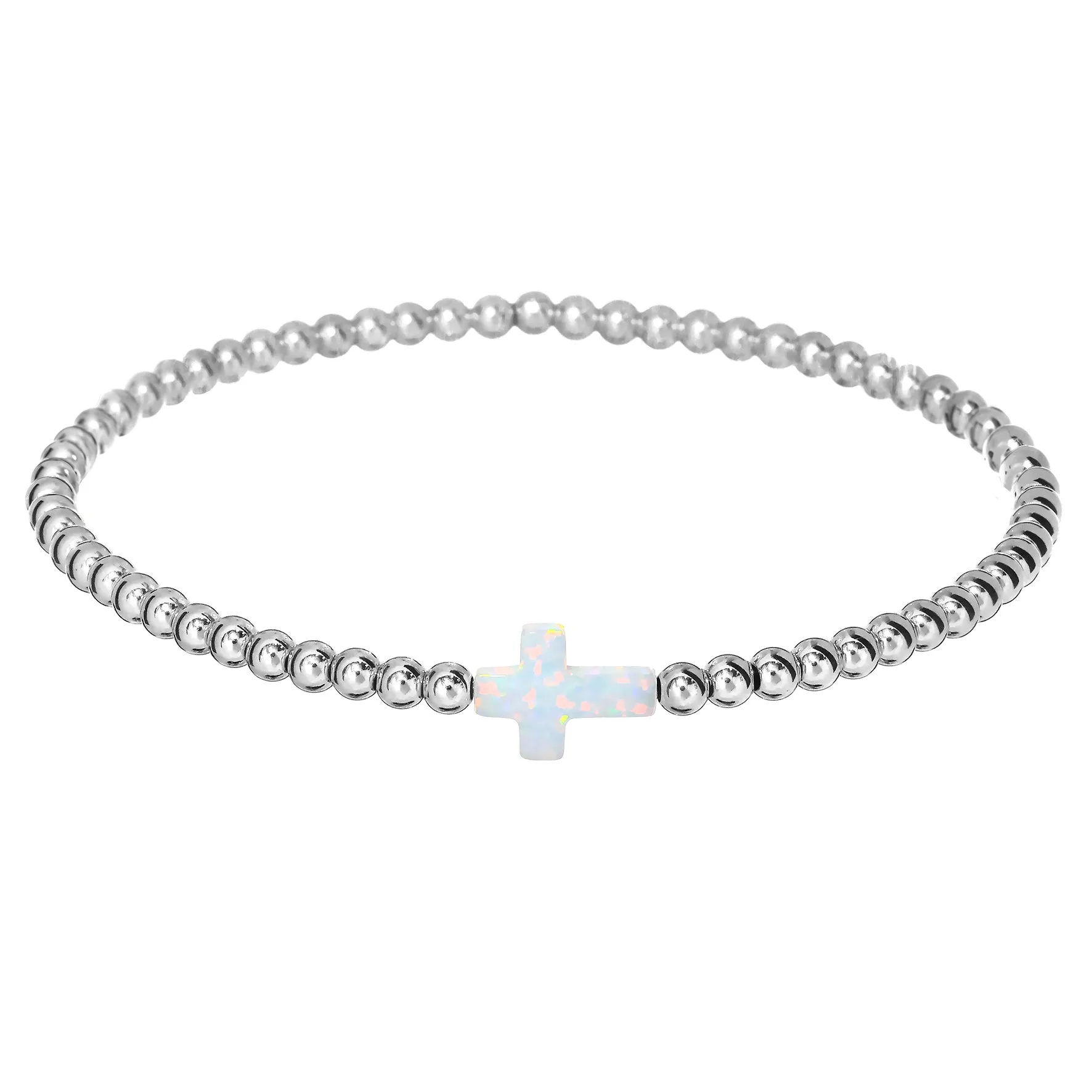 CROSS | Opal Charm and 14K Gold Filled Beads Bracelet