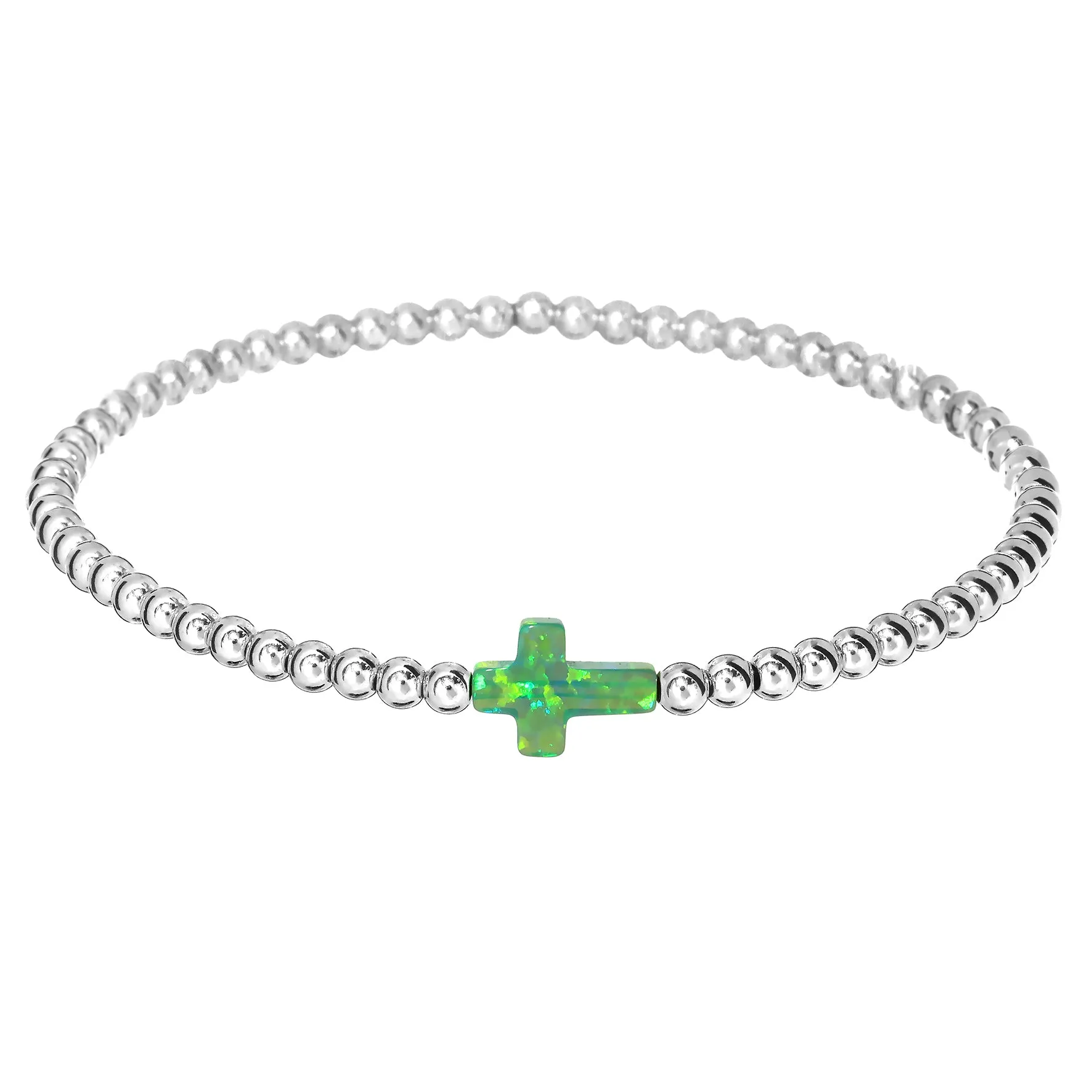 CROSS | Opal Charm and 14K Gold Filled Beads Bracelet