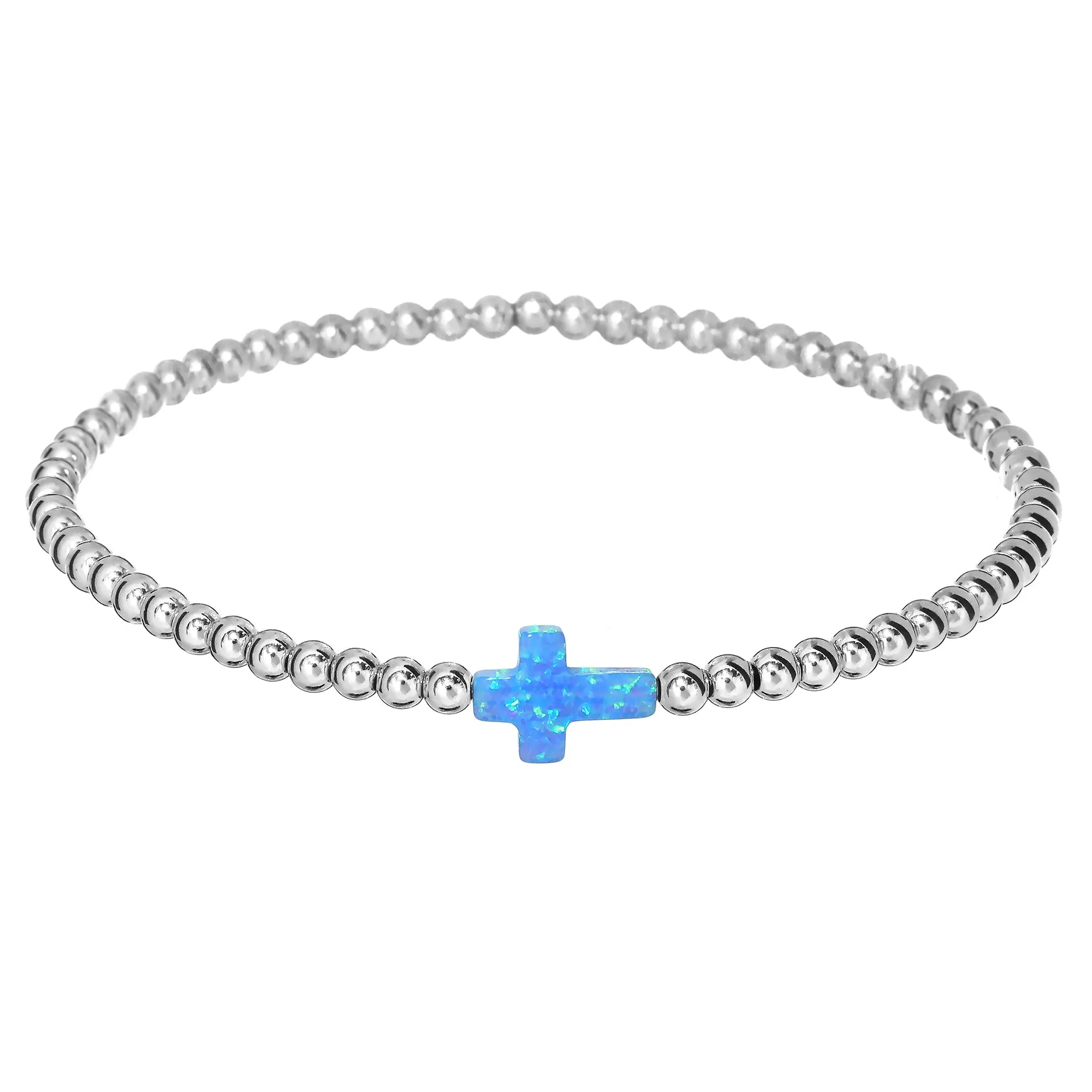CROSS | Opal Charm and 14K Gold Filled Beads Bracelet