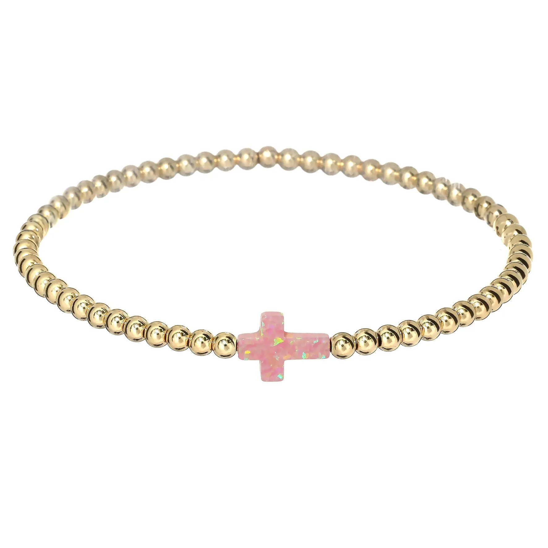 CROSS | Opal Charm and 14K Gold Filled Beads Bracelet