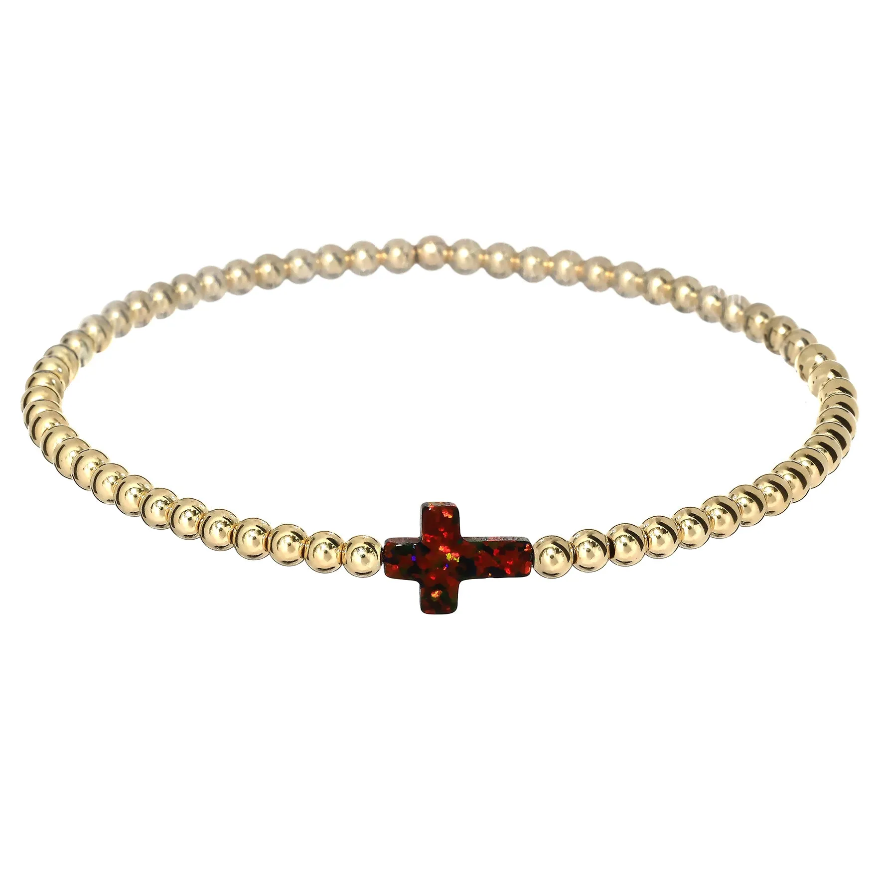 CROSS | Opal Charm and 14K Gold Filled Beads Bracelet