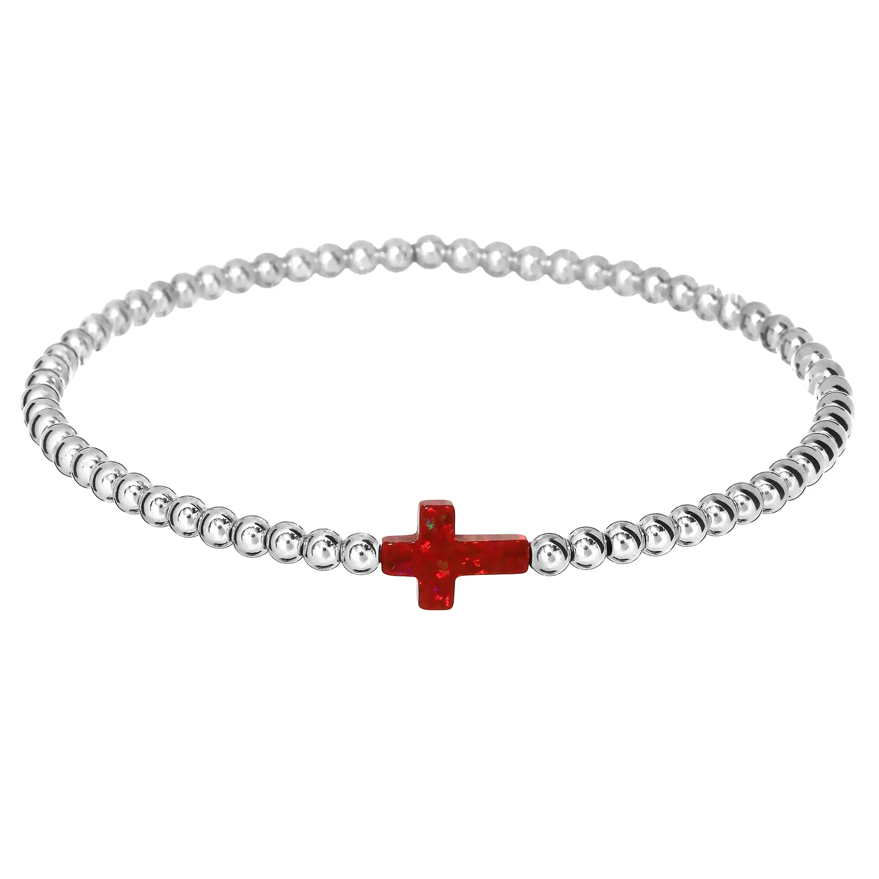 CROSS | Opal Charm and 14K Gold Filled Beads Bracelet