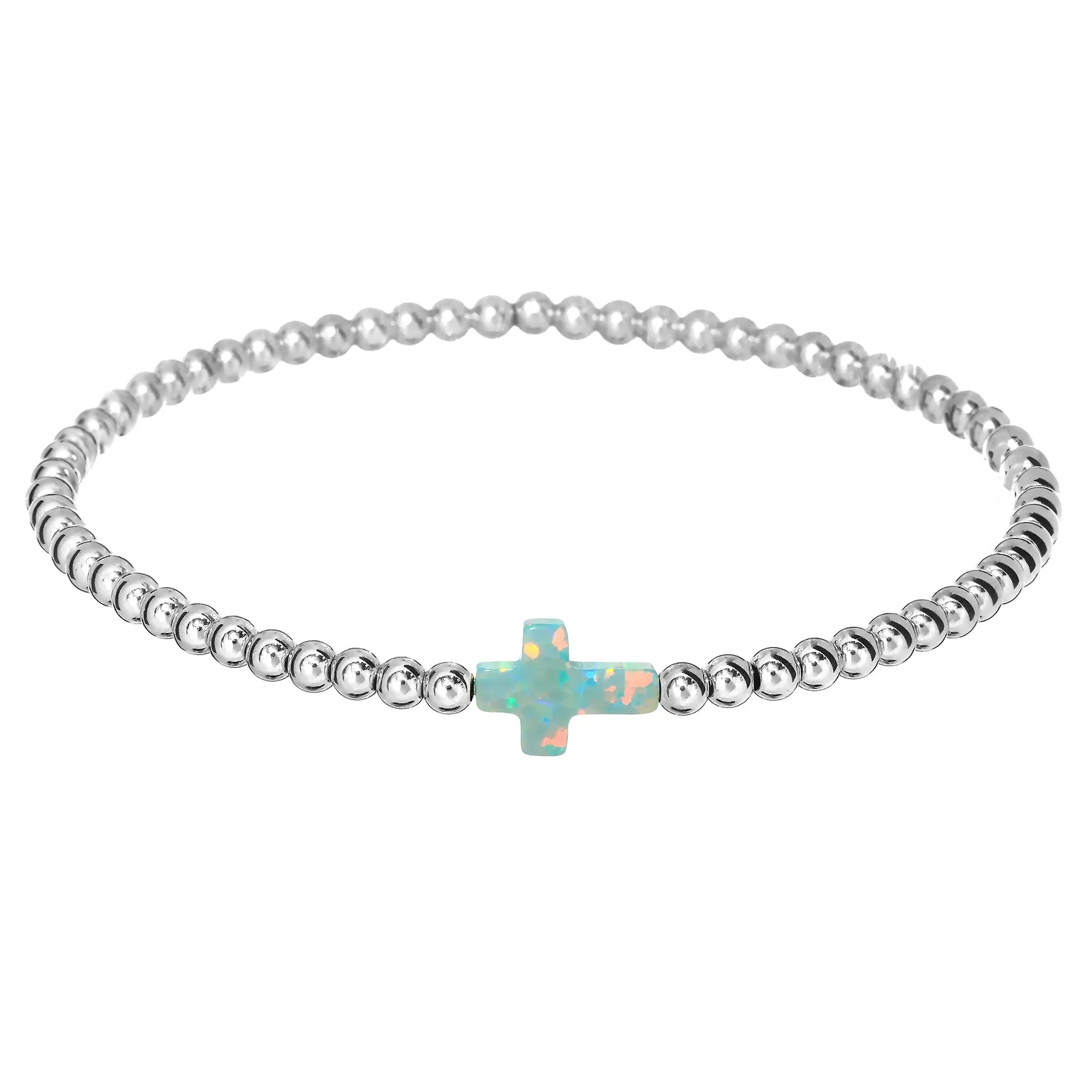 CROSS | Opal Charm and 14K Gold Filled Beads Bracelet