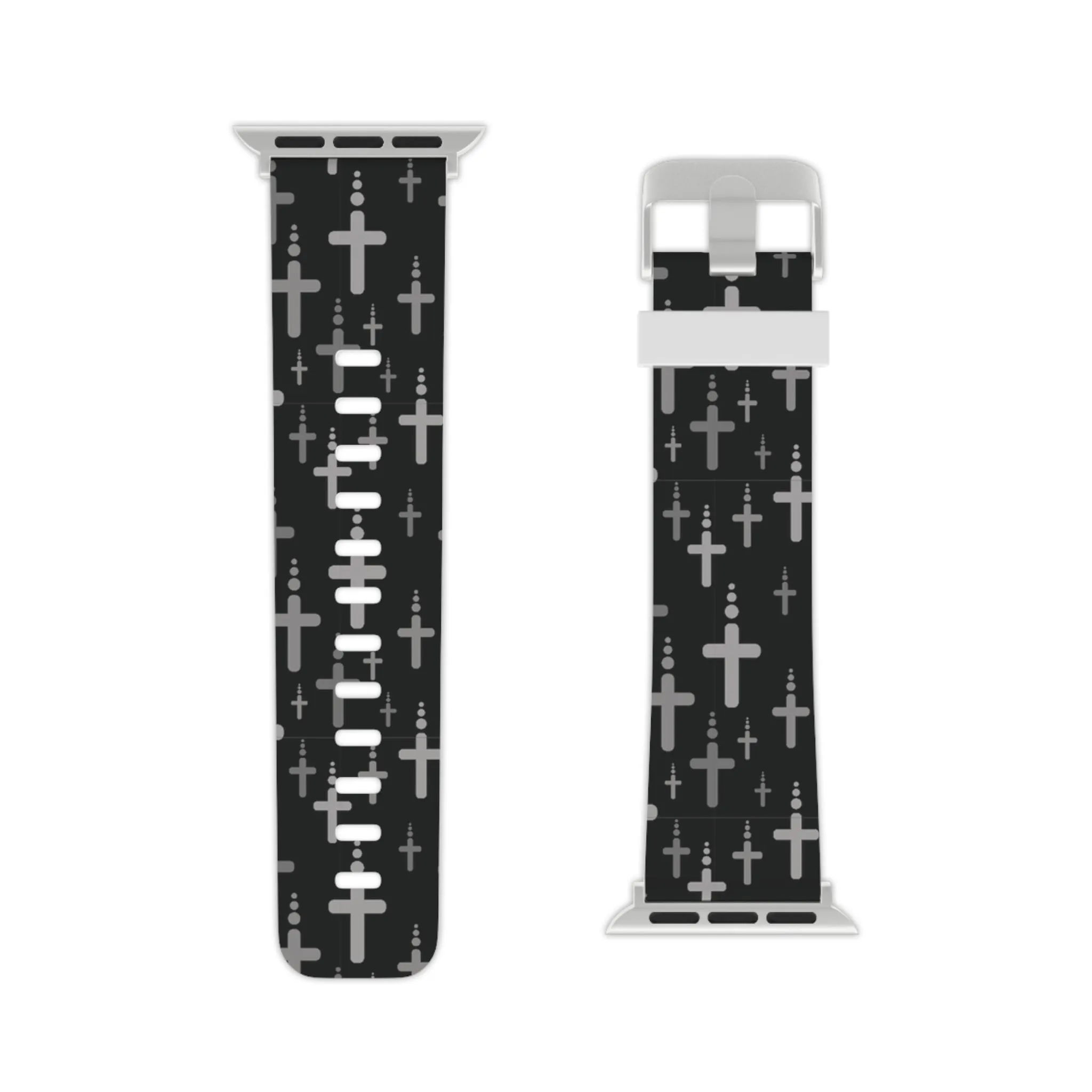 Crosses Watch Band - Silver/Black for Apple Watch 38/40/42/44