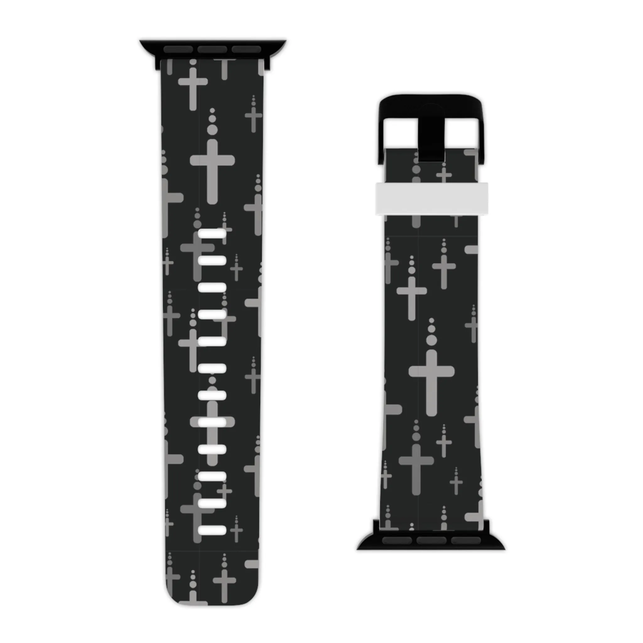 Crosses Watch Band - Silver/Black for Apple Watch 38/40/42/44