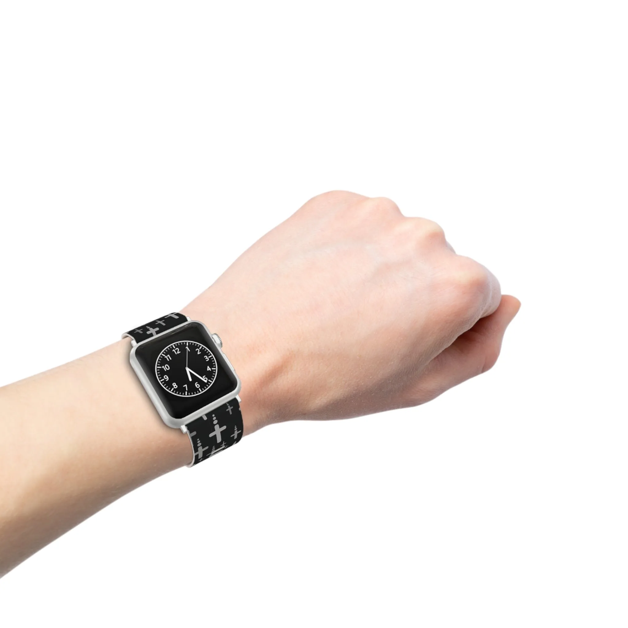 Crosses Watch Band - Silver/Black for Apple Watch 38/40/42/44