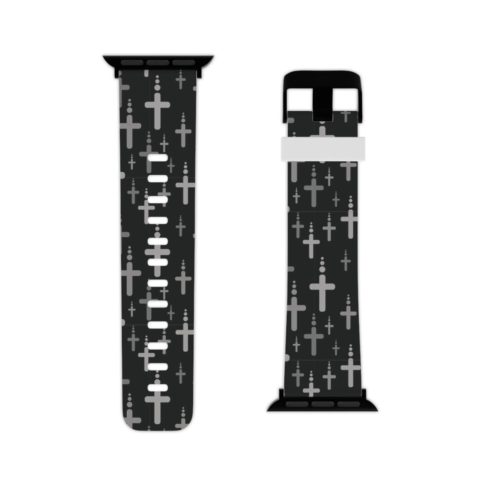 Crosses Watch Band - Silver/Black for Apple Watch 38/40/42/44